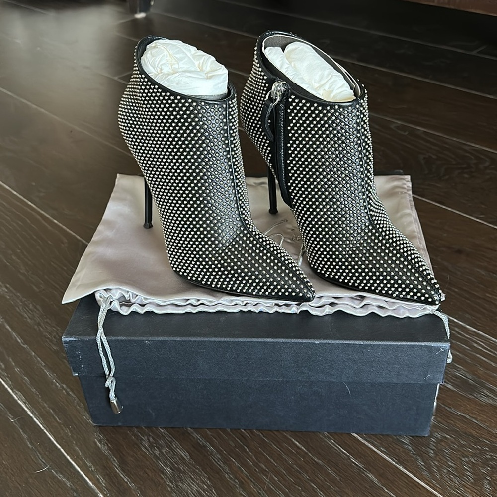 Giuseppe Zanotti Black Studded Booties